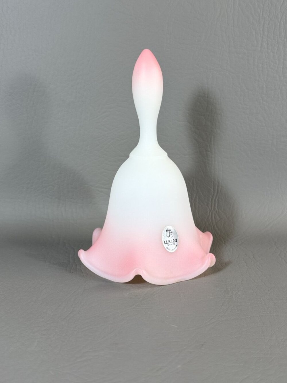 Vintage Fenton Art Glass Bell Hand-Painted Floral Signed M. Kibbe Satin Pink - Picture 7 of 16